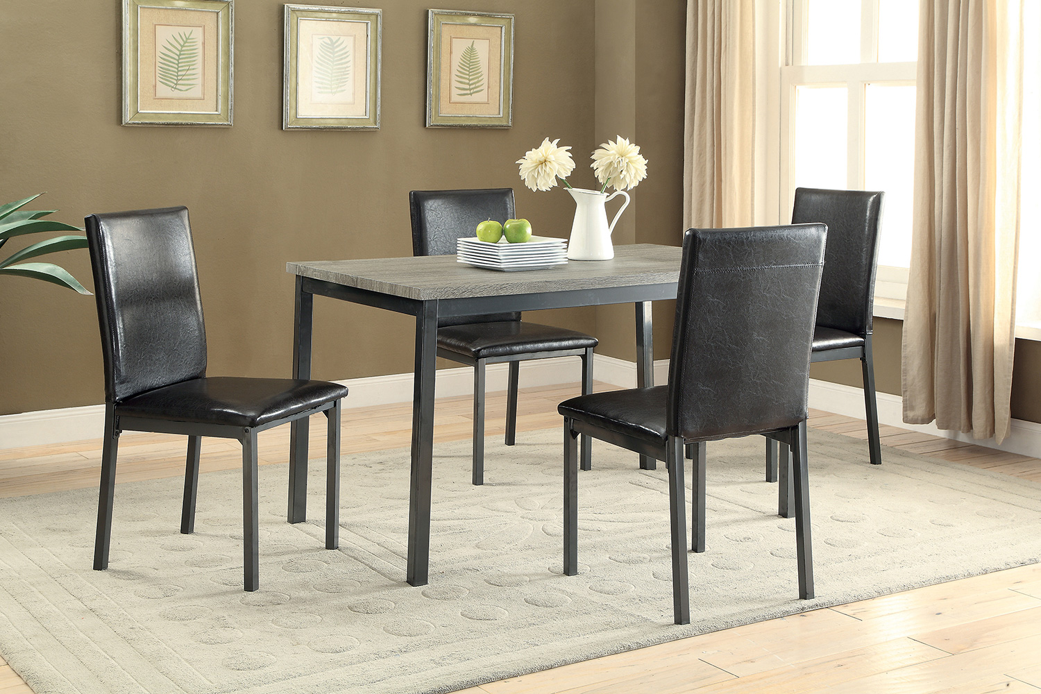 Coaster - Garza Rectangular Dining Table in Black