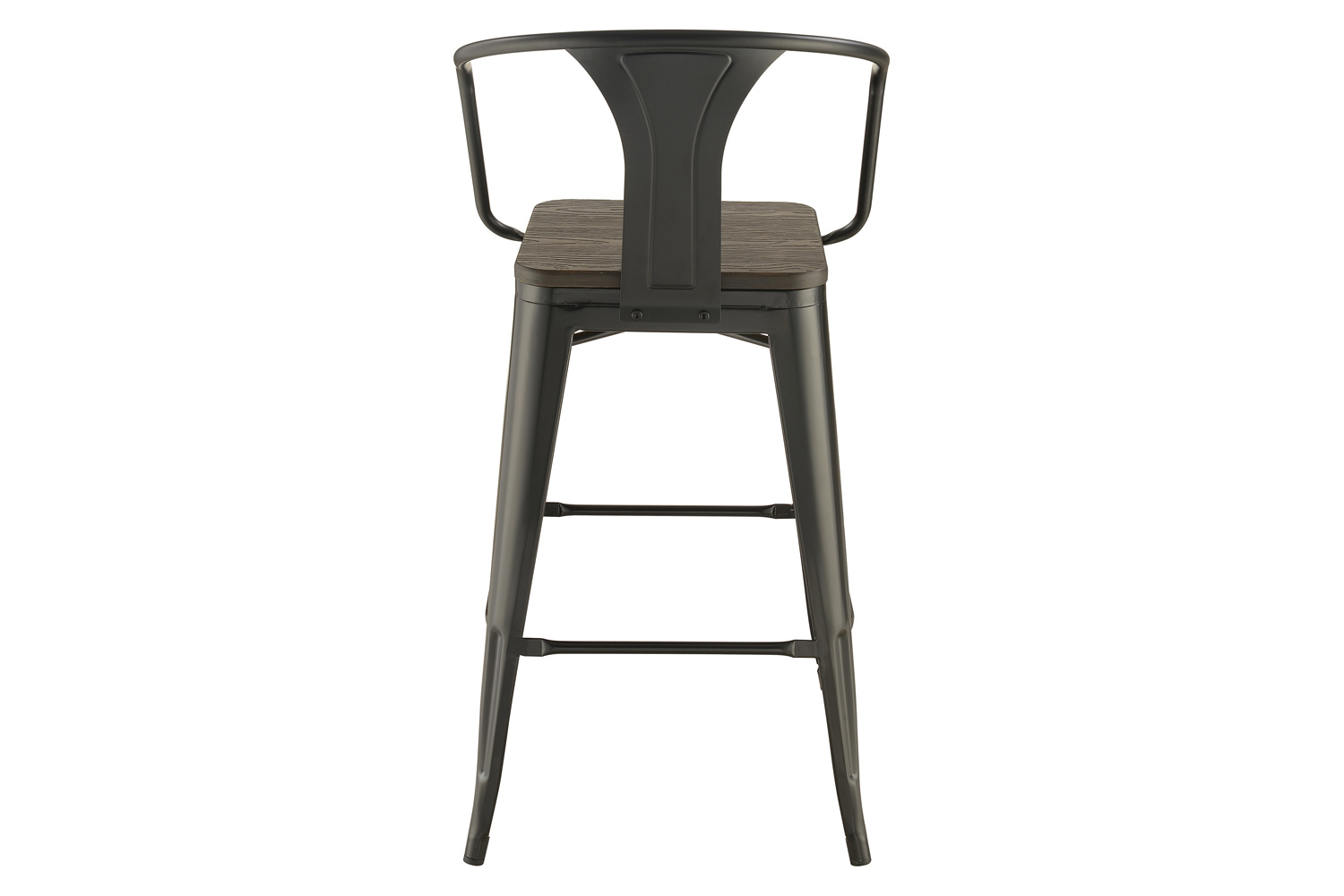 Coaster - Wooden Seat Bar Stools (Set Of 2) in Dark Elm/Matte Black