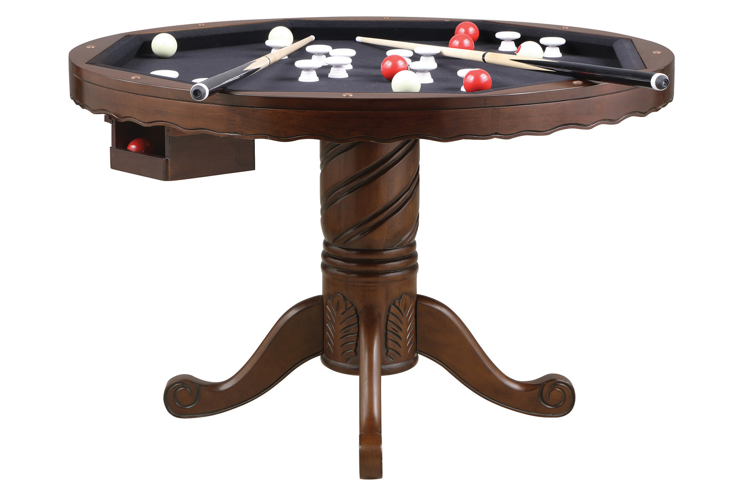 Coaster - Turk 3-In-1 Round Pedestal Game Table in Tobacco