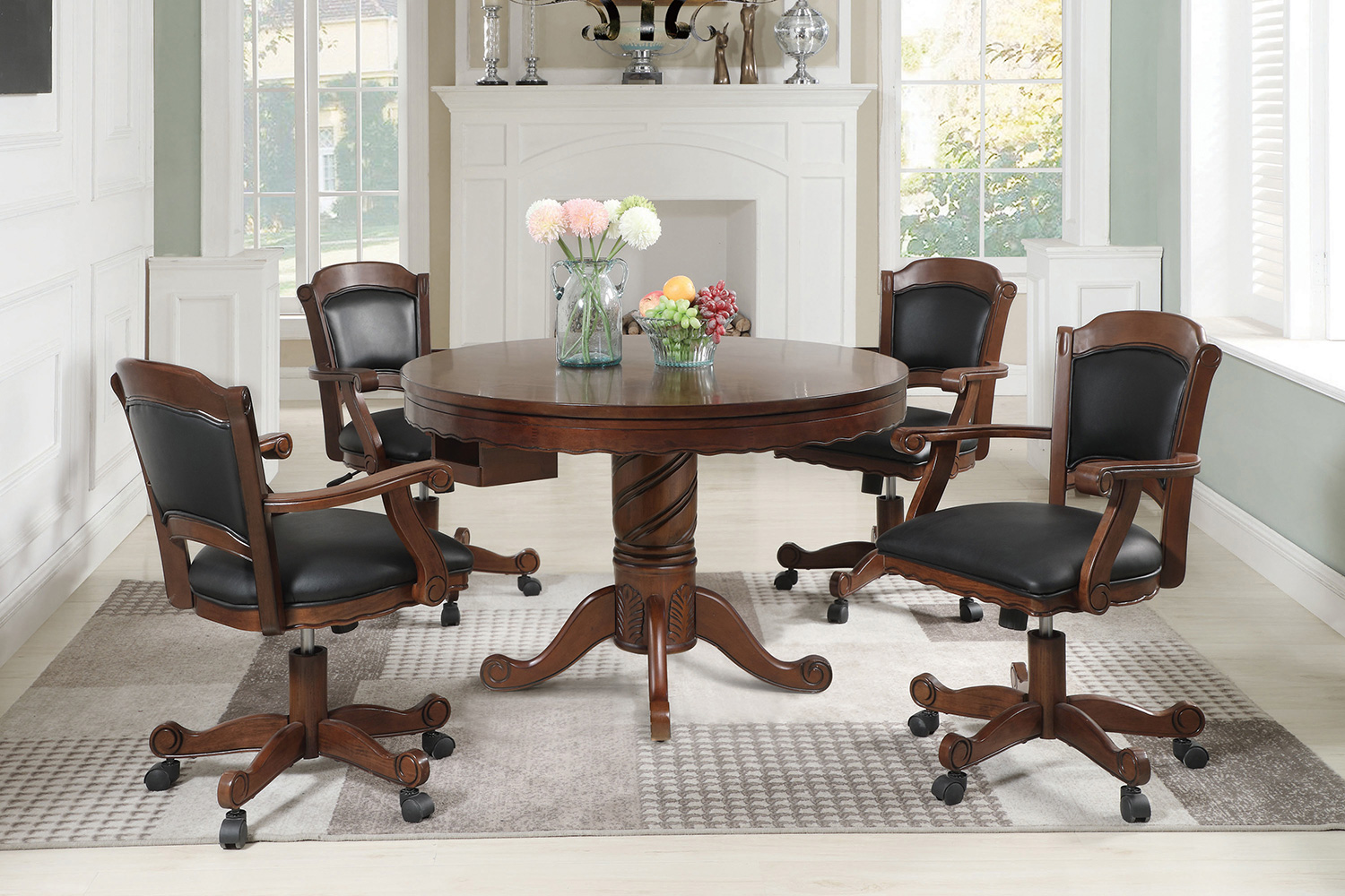 Coaster - Turk 3-In-1 Round Pedestal Game Table in Tobacco