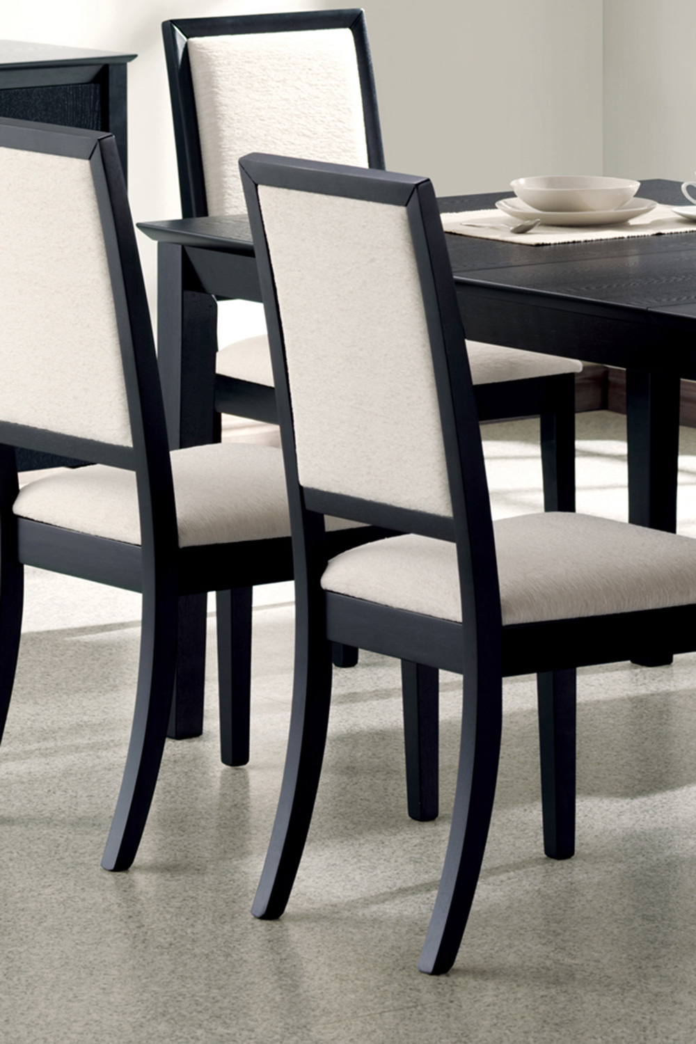 Coaster - Louise Upholstered Dining Side Chairs (Set Of 2) in Black/Cream