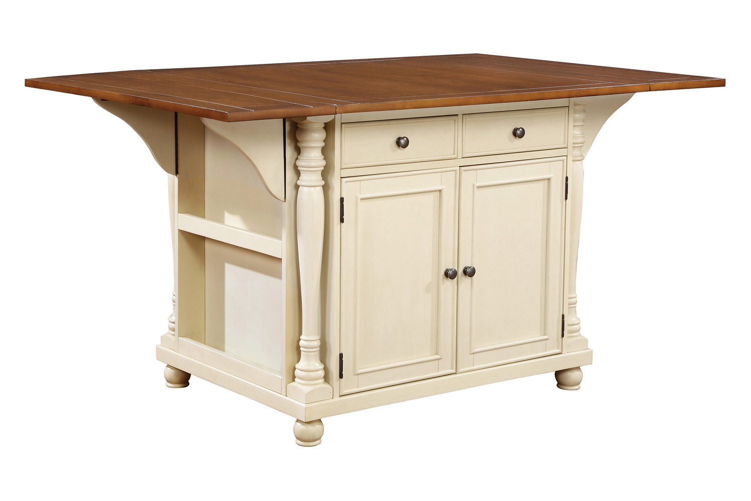 Coaster - Slater 2-Drawer Kitchen Island with Drop Leaves