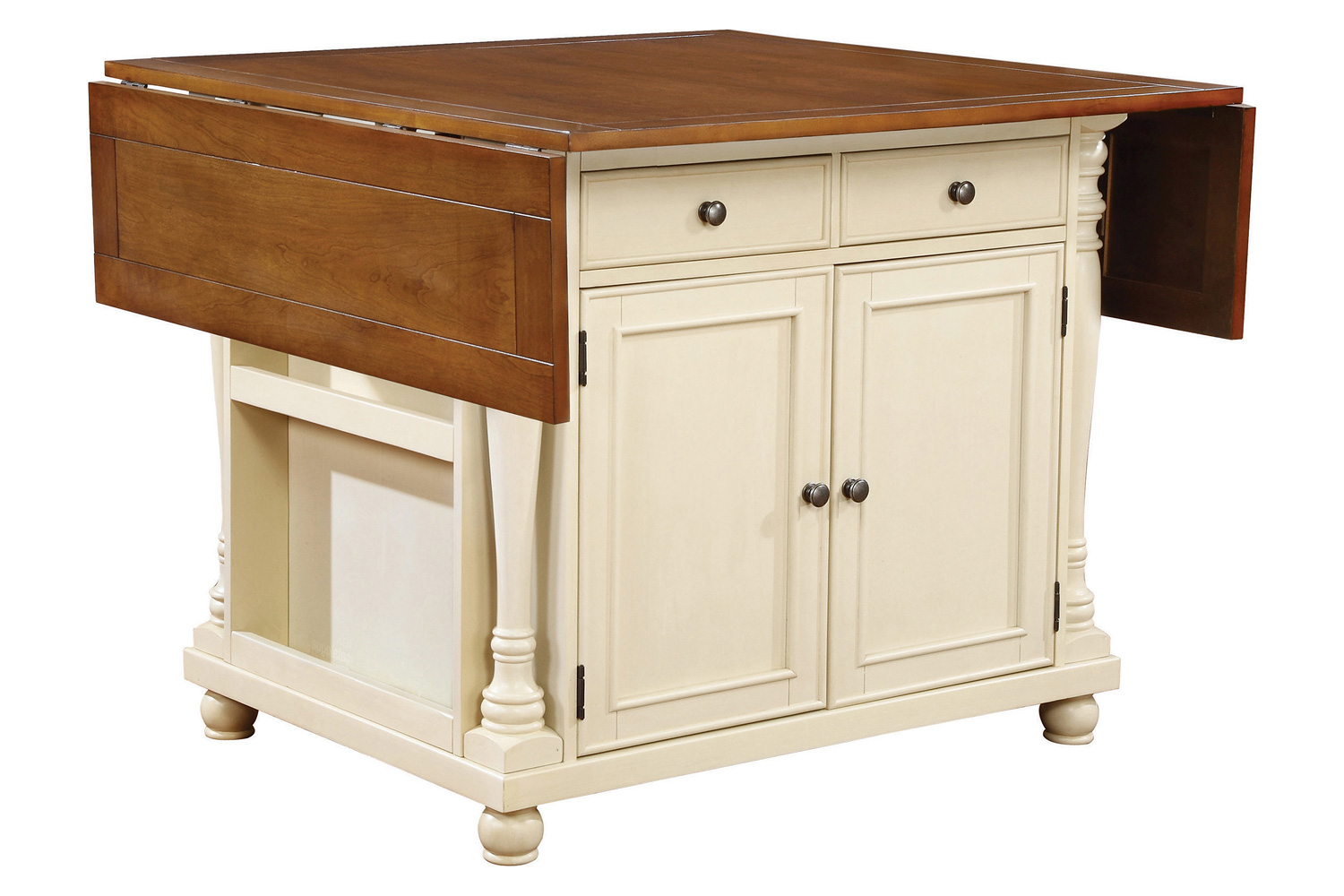 Coaster - Slater 2-Drawer Kitchen Island with Drop Leaves