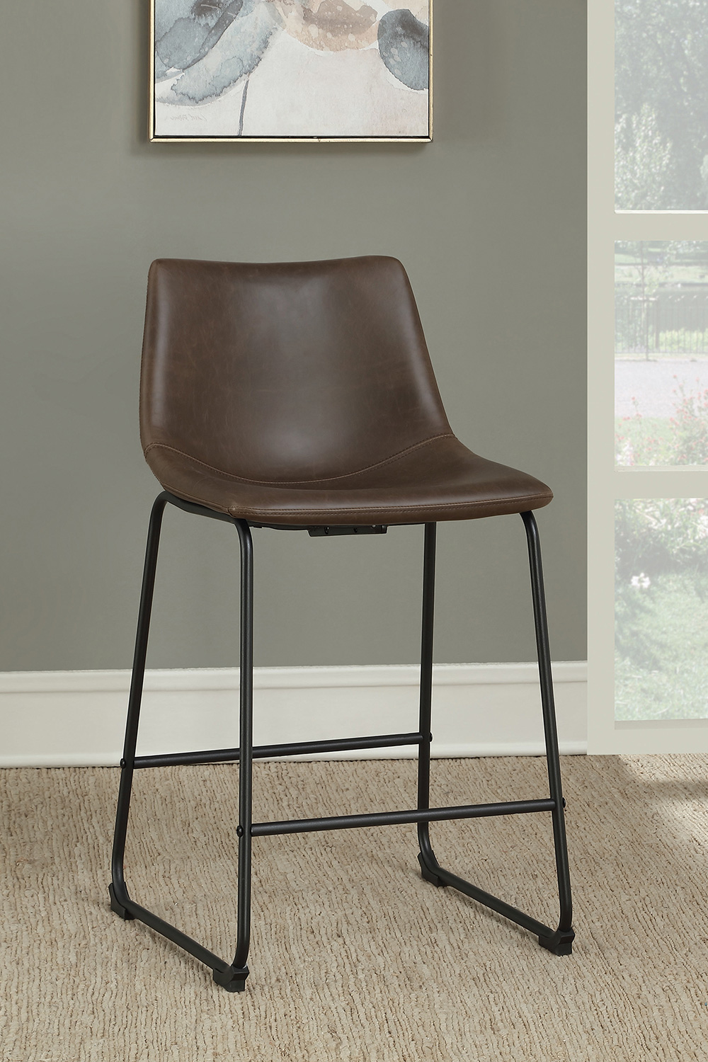 Coaster - Armless Counter Height Stools (Set Of 2) in Brown/Black