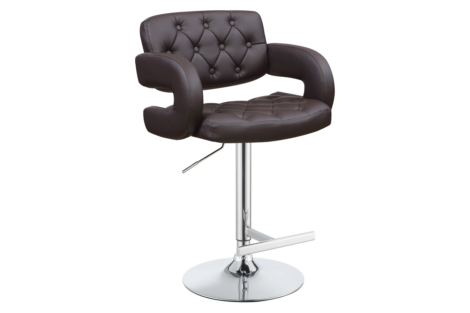 Coaster 29" Adjustable Height Bar Stool - Chrome/Brown