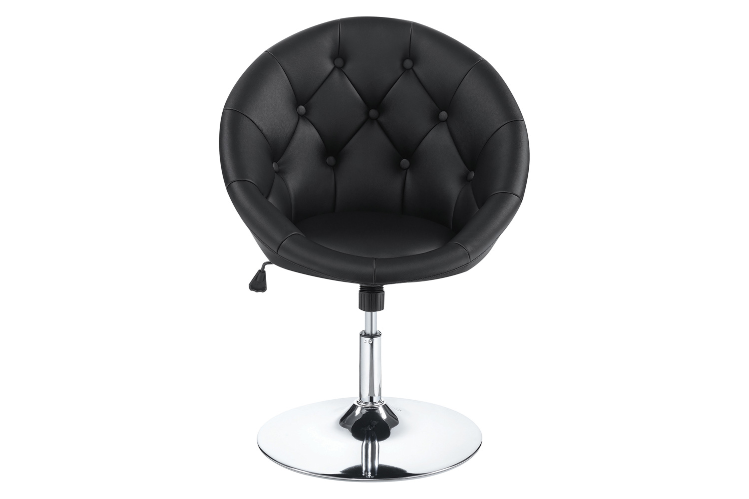 Coaster™ Round Tufted Swivel Chair - Black/Chrome