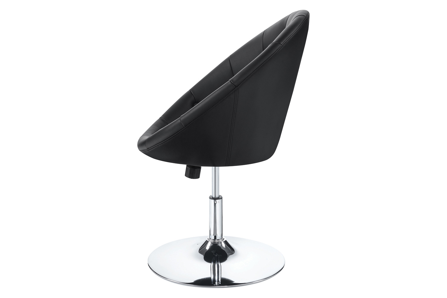 Coaster™ Round Tufted Swivel Chair - Black/Chrome