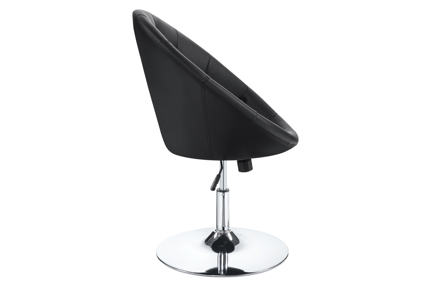 Coaster™ Round Tufted Swivel Chair - Black/Chrome