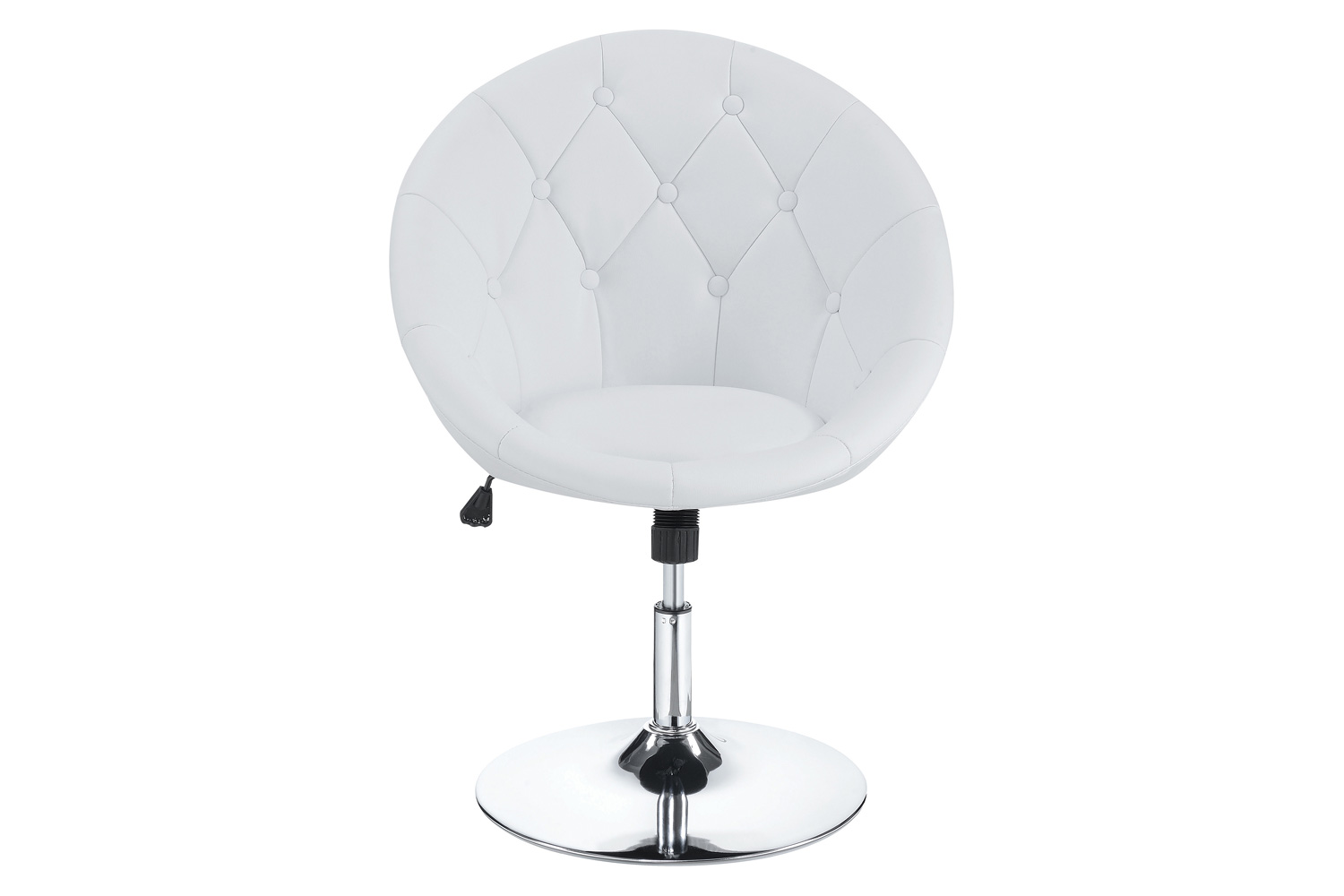 Coaster™ Round Tufted Swivel Chair - White/Chrome