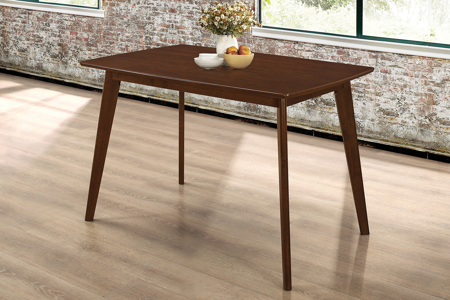 Coaster - Kersey Dining Table With Angled Legs in Chestnut