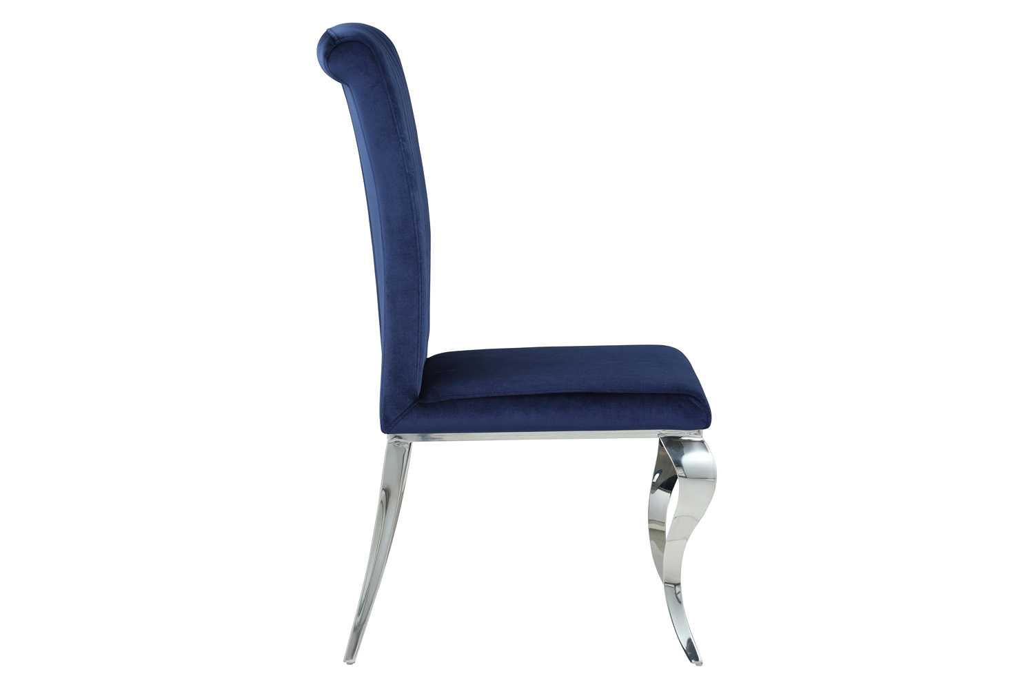 Coaster Carone Upholstered Side Chairs (Set Of 4) - Ink Blue/Chrome