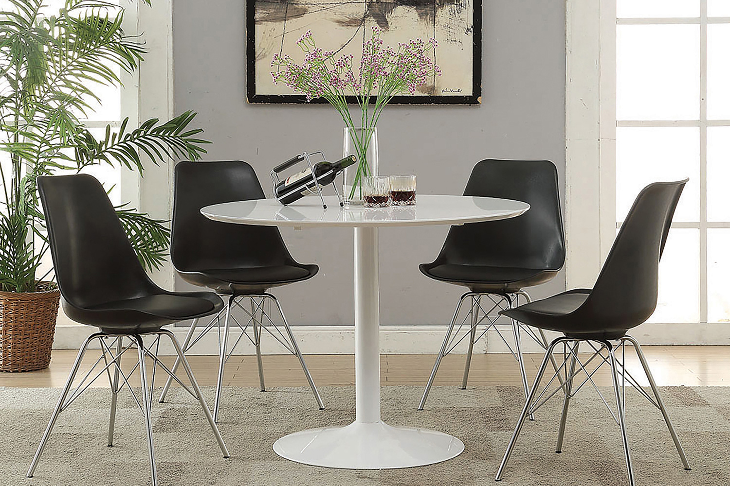 Coaster - Lowry Round Dining Table in White