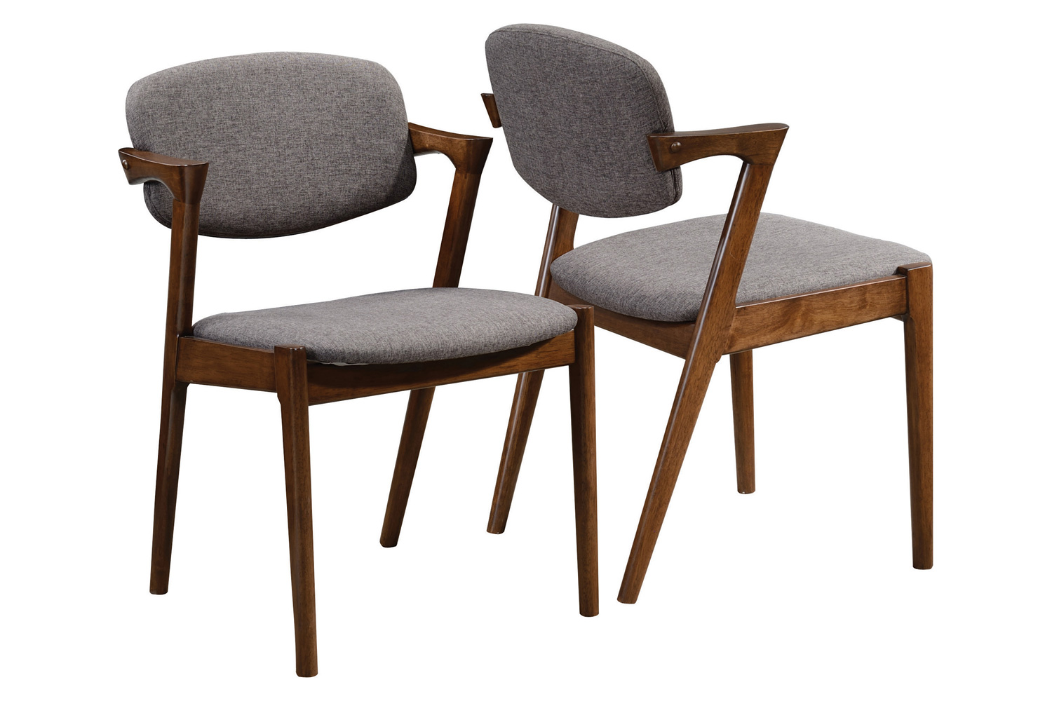 Coaster - Malone Dining Side Chairs (Set Of 2) in Gray/Dark Walnut