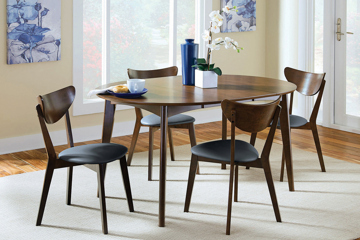 Coaster - Malone Oval Dining Table in Dark Walnut