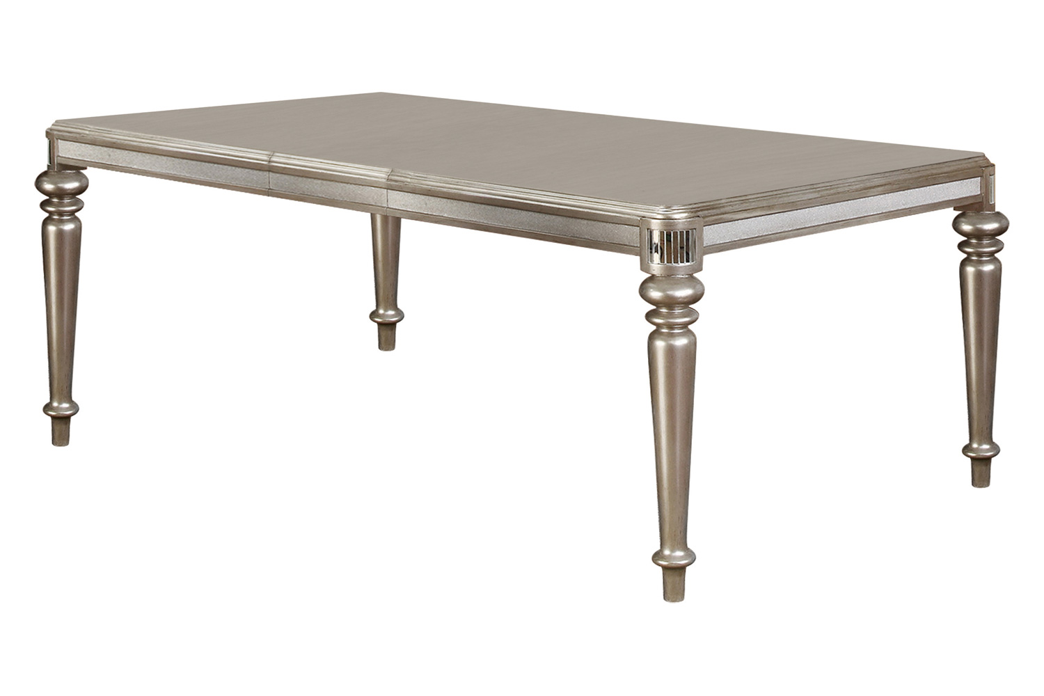 Coaster - Danette Rectangular Dining Table With Leaf in Metallic Platinum