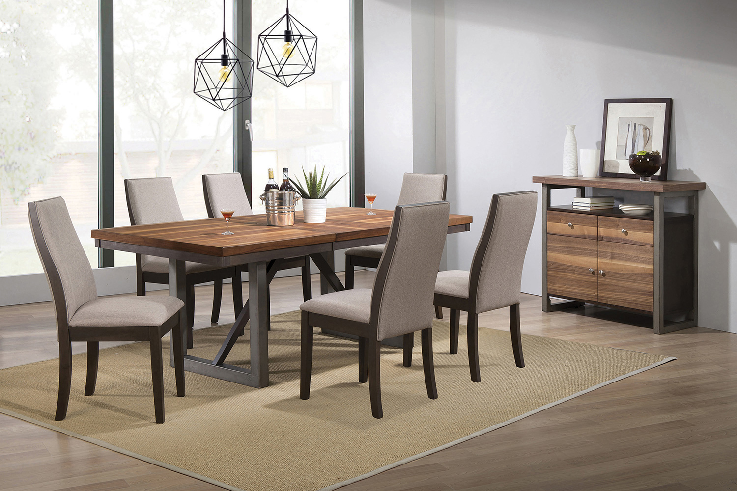 Coaster - Spring Creek Dining Table With Extension Leaf in Natural Walnut