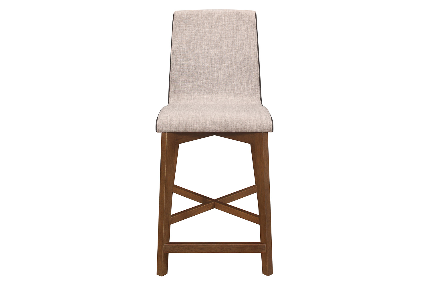 Coaster - Upholstered Counter Height Stools (Set Of 2) in Light Gray/Natural Walnut