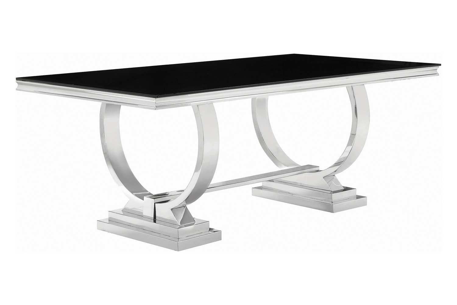 Coaster Antoine Rectangular Dining Table - Chrome/Black