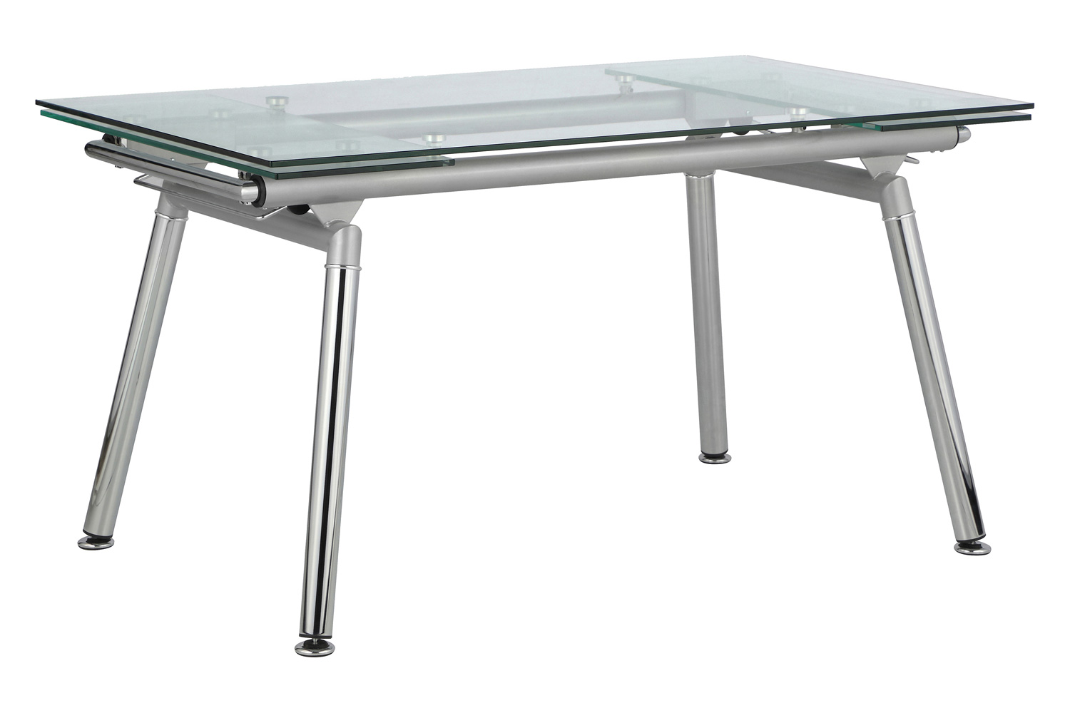 Coaster - Sonnett Expandable Glass Top Dining Table in Chrome/Clear