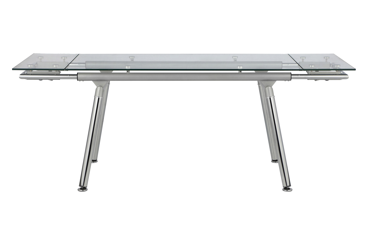 Coaster - Sonnett Expandable Glass Top Dining Table in Chrome/Clear