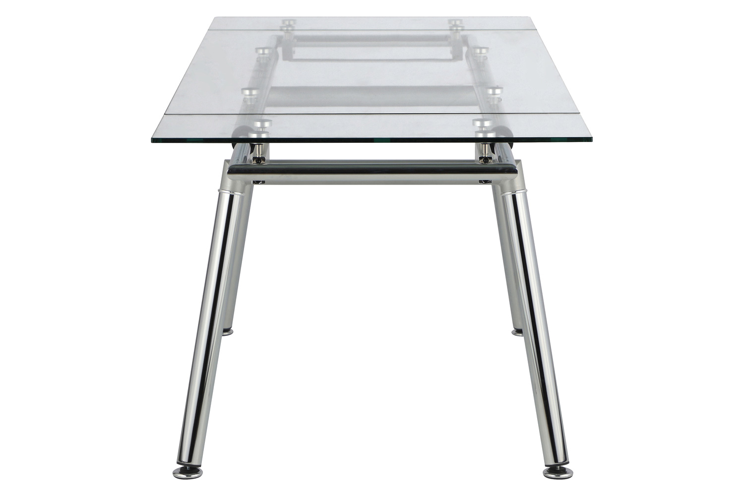 Coaster - Sonnett Expandable Glass Top Dining Table in Chrome/Clear