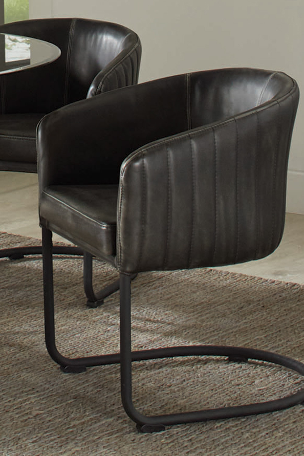 Coaster - Aviano Upholstered Dining Chair in Anthracite/Matte Black