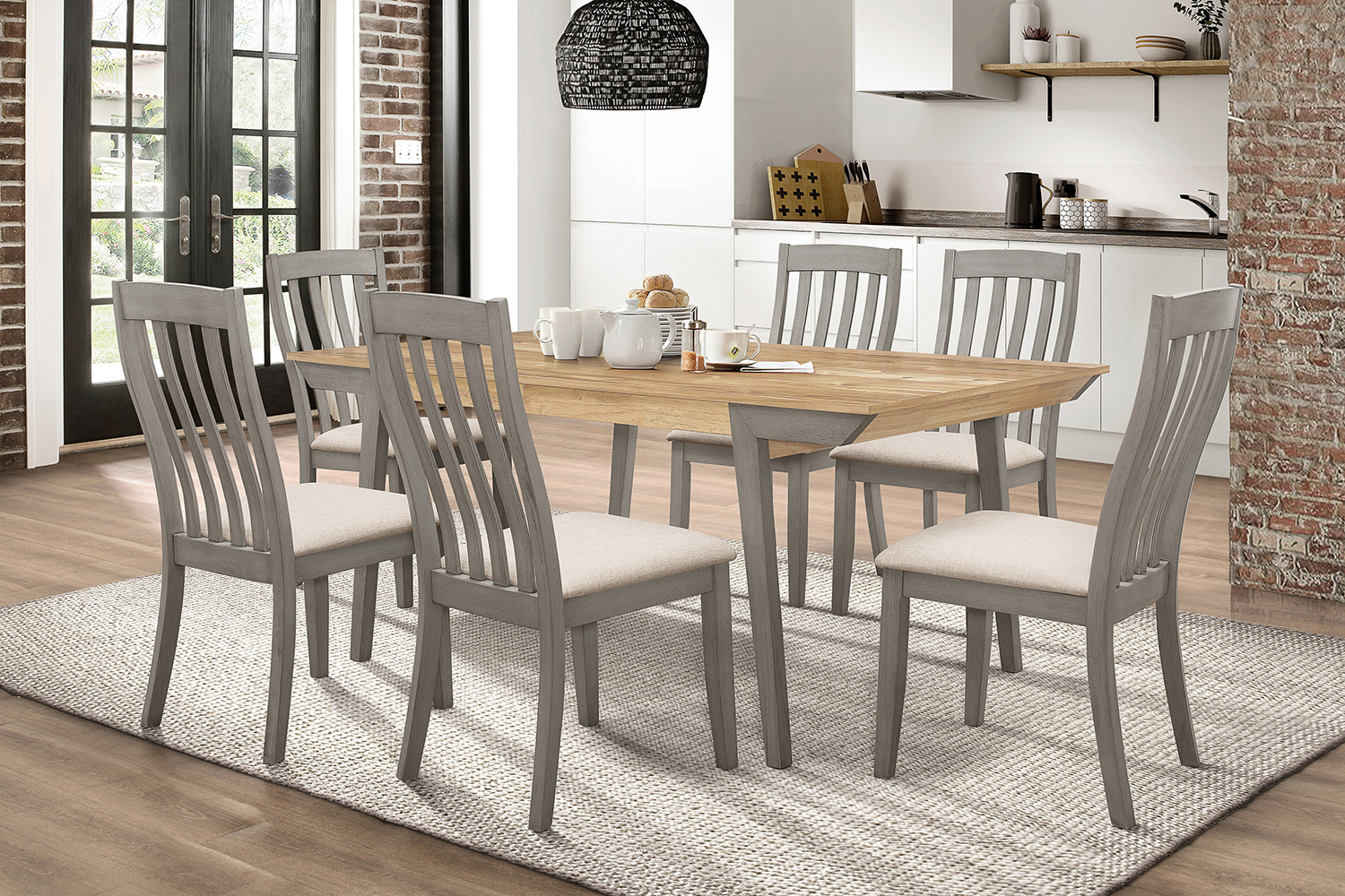 Coaster - Nogales Wooden Dining Table in Acacia/Coastal Gray