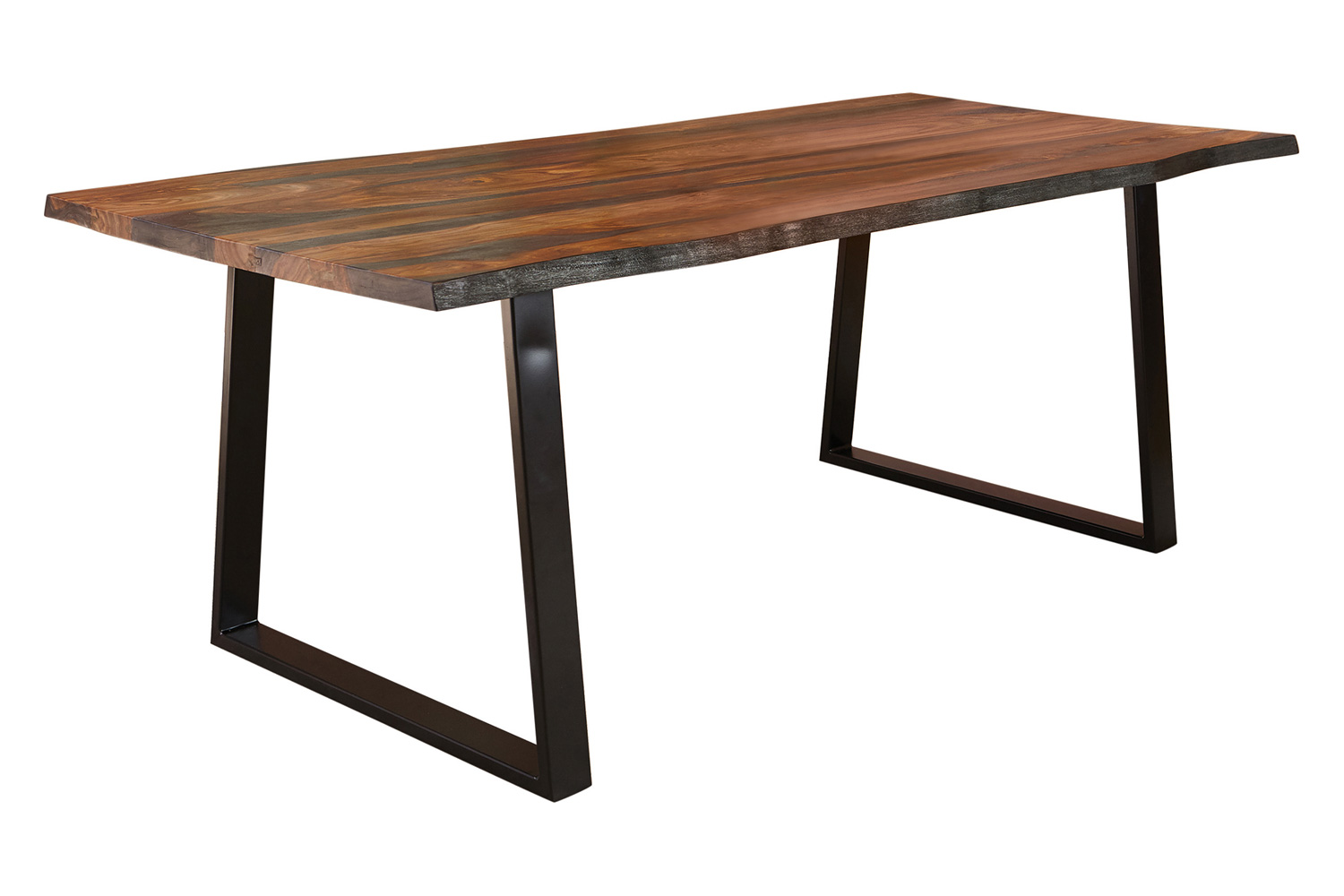 Coaster - Ditman Live Edge Dining Table in Gray Sheesham/Black