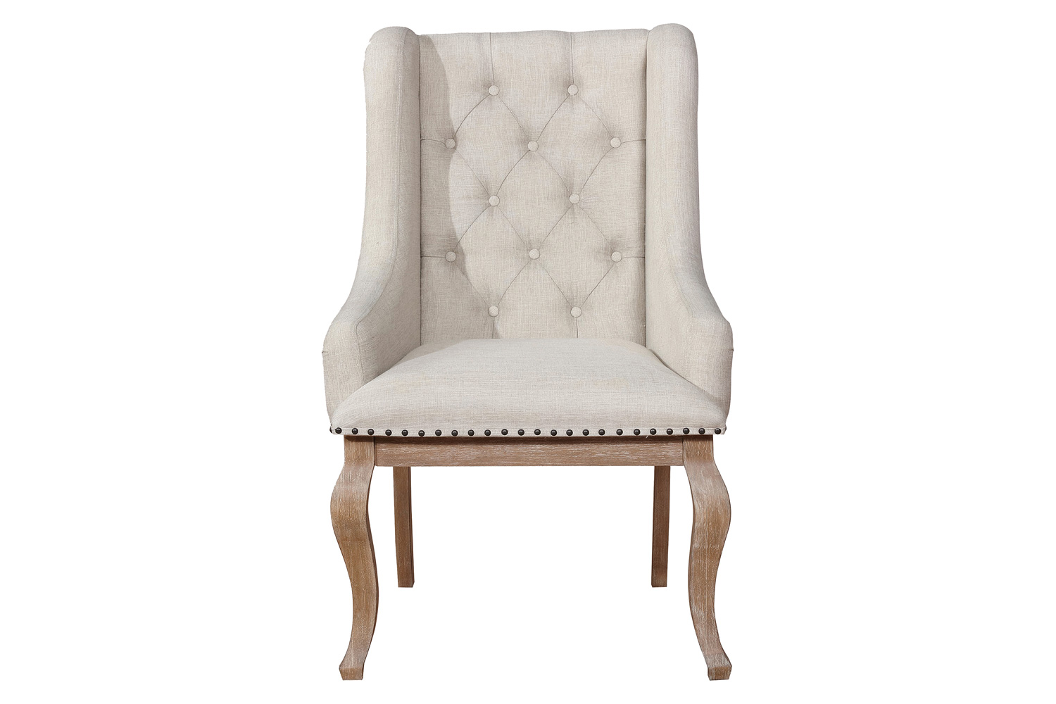 Coaster Brockway Cove Tufted Arm Chairs (Set Of 2) - Cream/Barley Brown