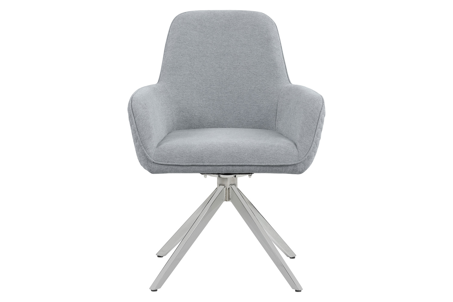 Coaster - Abby Flare Arm Side Chair in Light Gray/Chrome