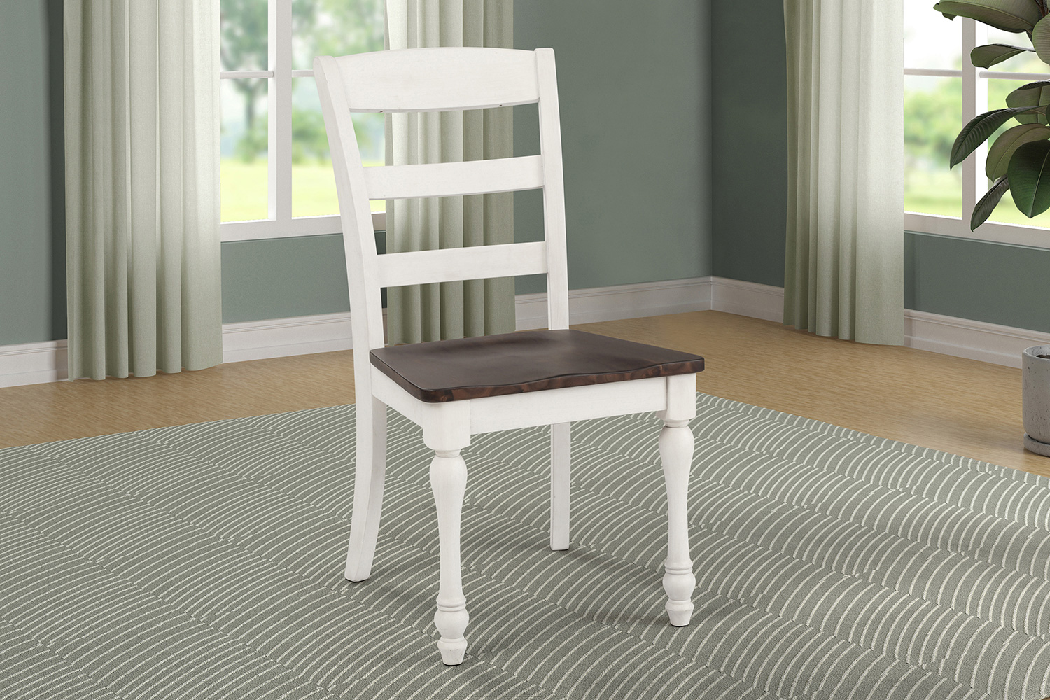 Coaster - Madelyn Ladder Back Side Chairs (Set Of 2) in Dark Cocoa/Coastal White