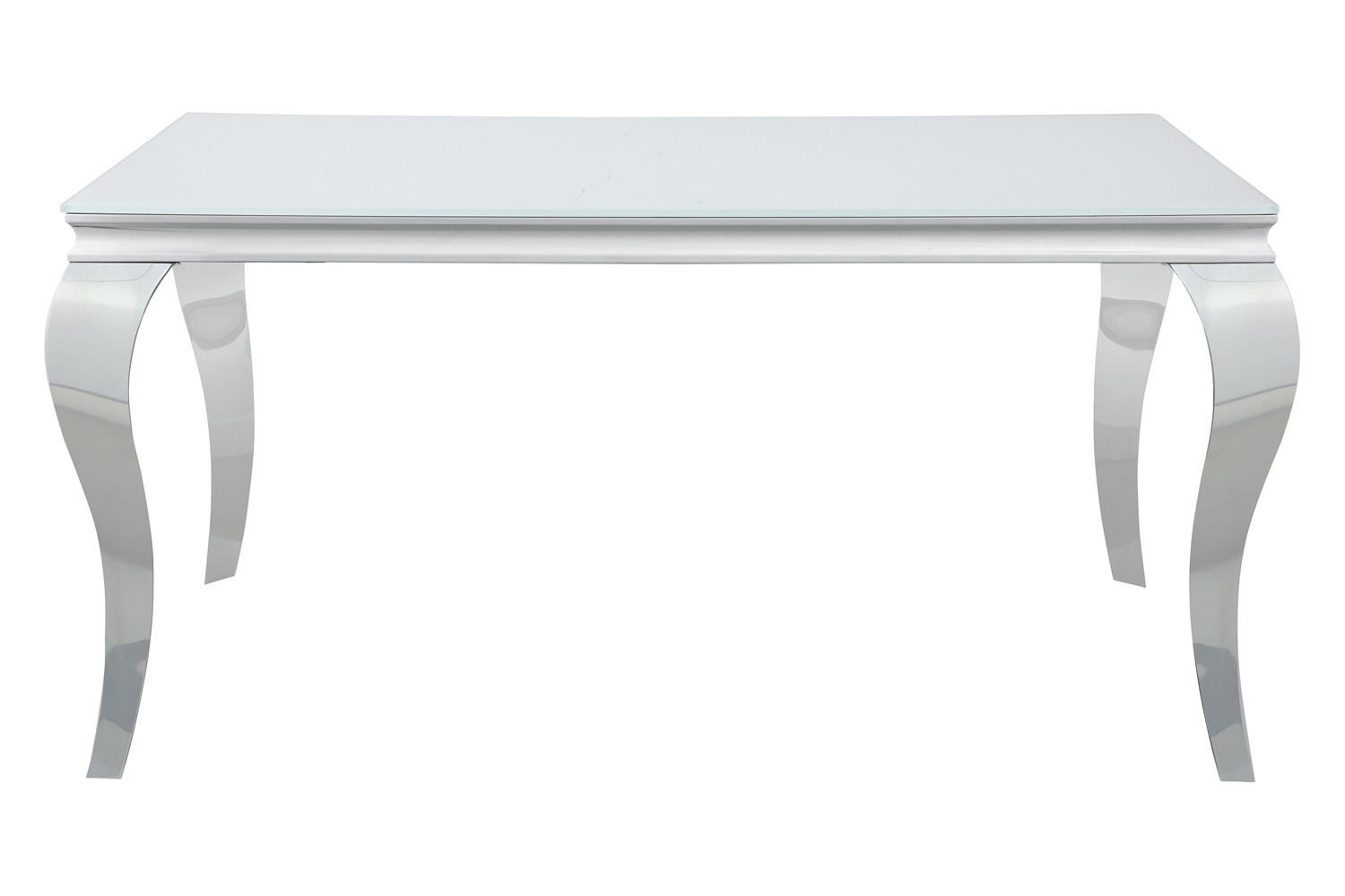 Coaster - Carone Glass Top Dining Table in White/Chrome