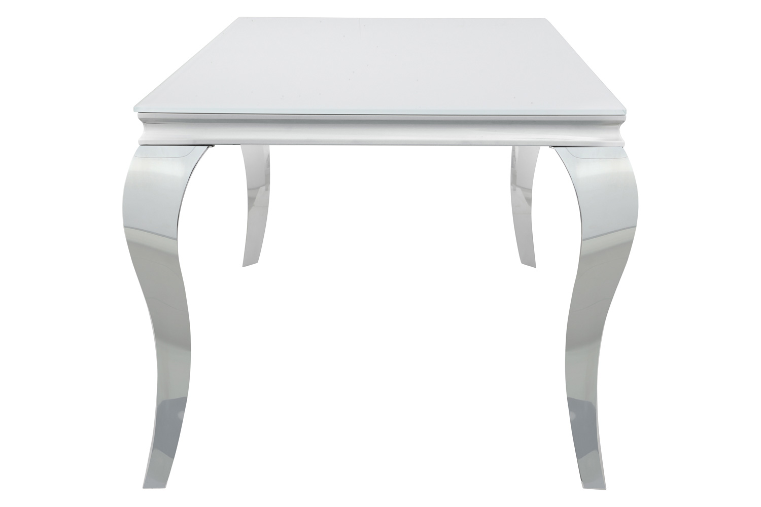 Coaster - Carone Glass Top Dining Table in White/Chrome