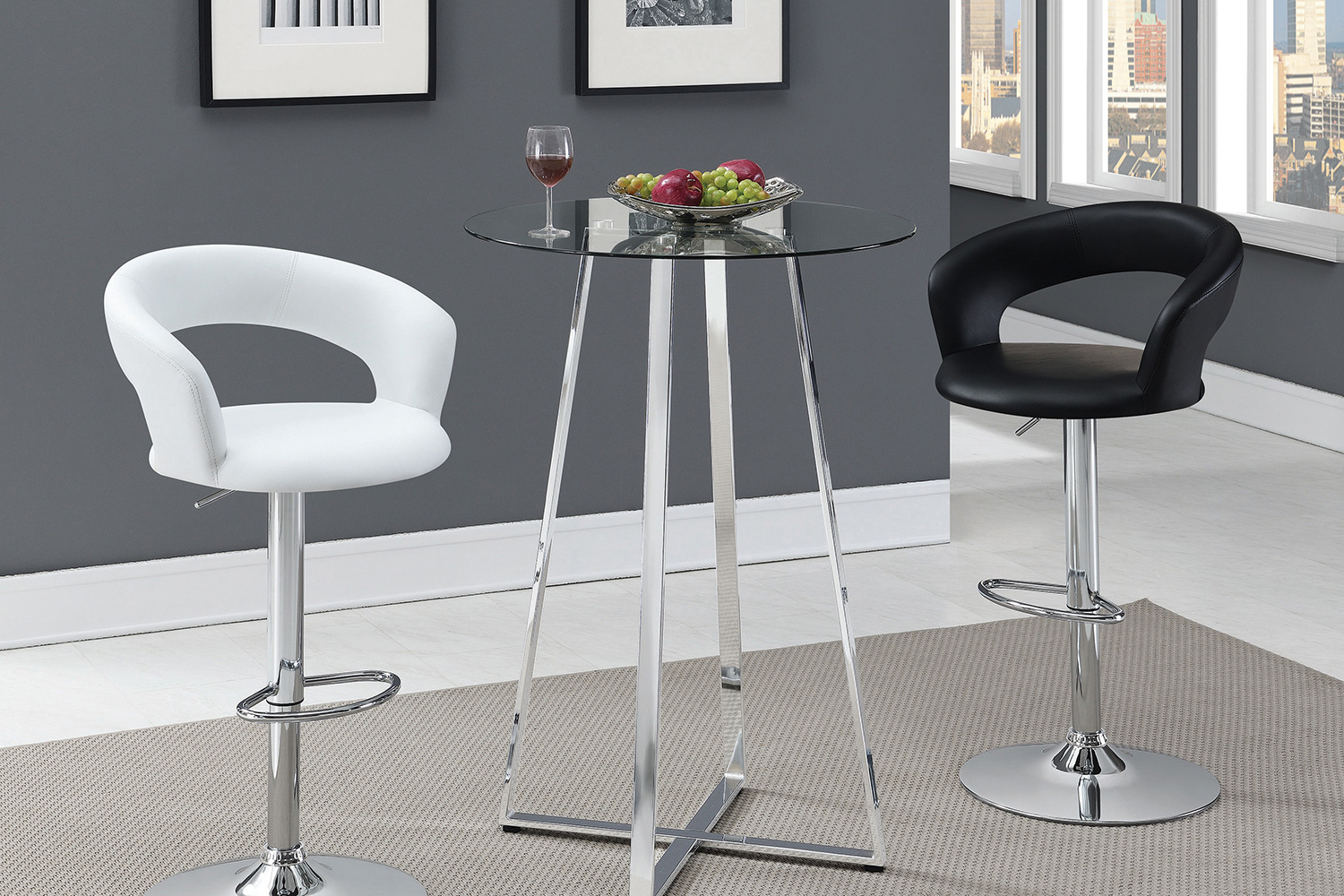 Coaster 29" Adjustable Height Bar Stool - White/Chrome