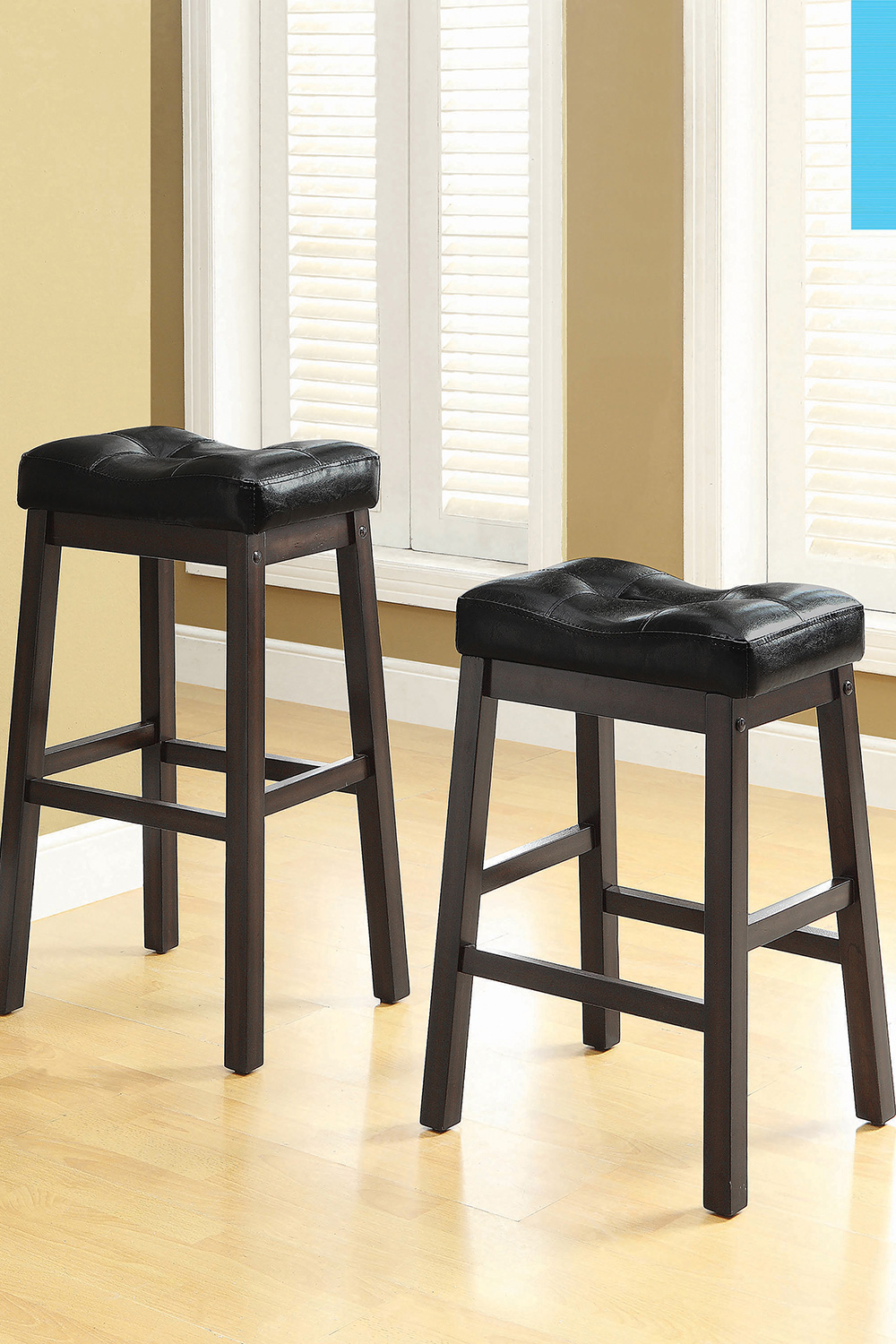 Coaster - Upholstered Counter Height Stools (Set Of 2) in Black/Cappuccino