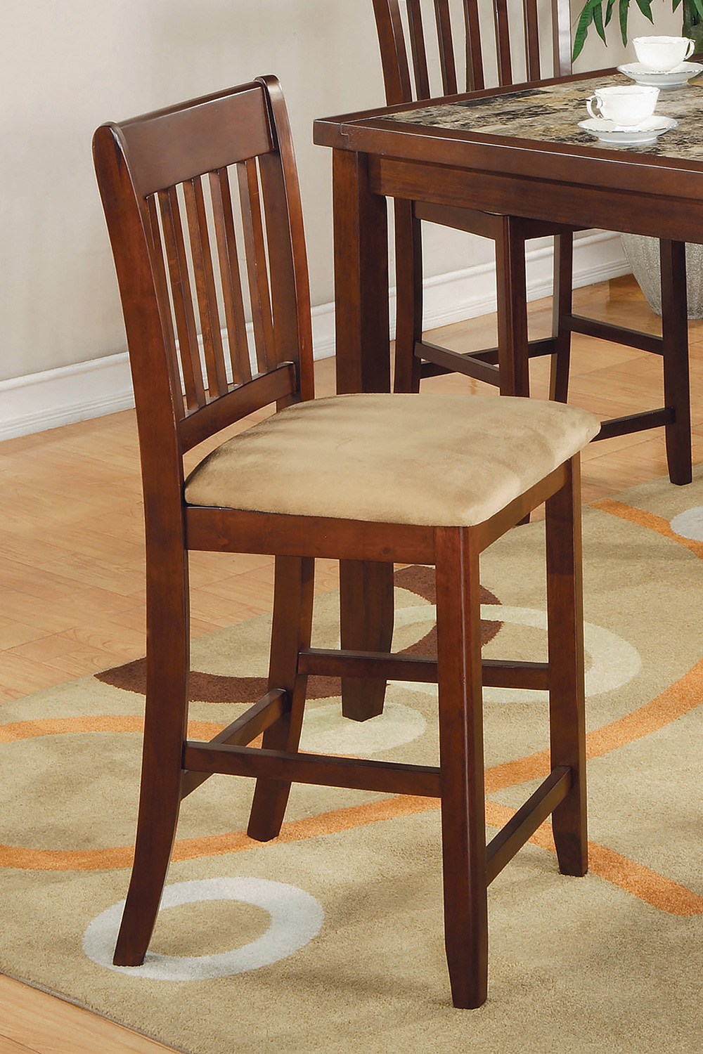 Coaster - 5-Piece Counter Height Dining Set in Red Brown/Tan