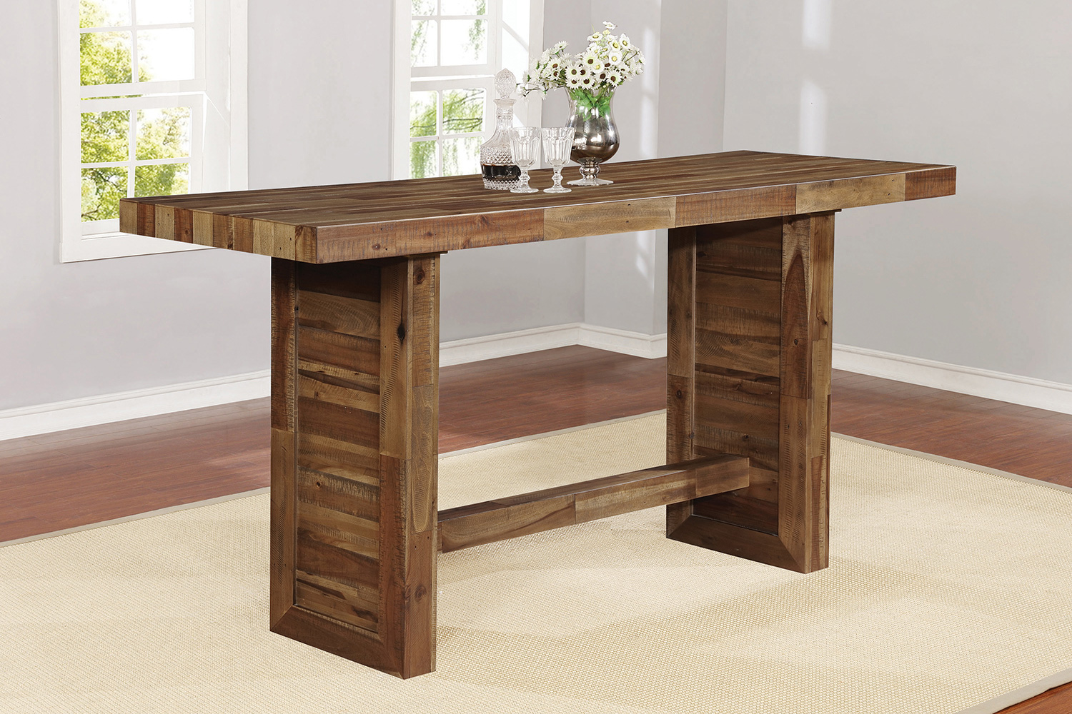 Coaster™ Rectangular Bar Table - Varied Natural