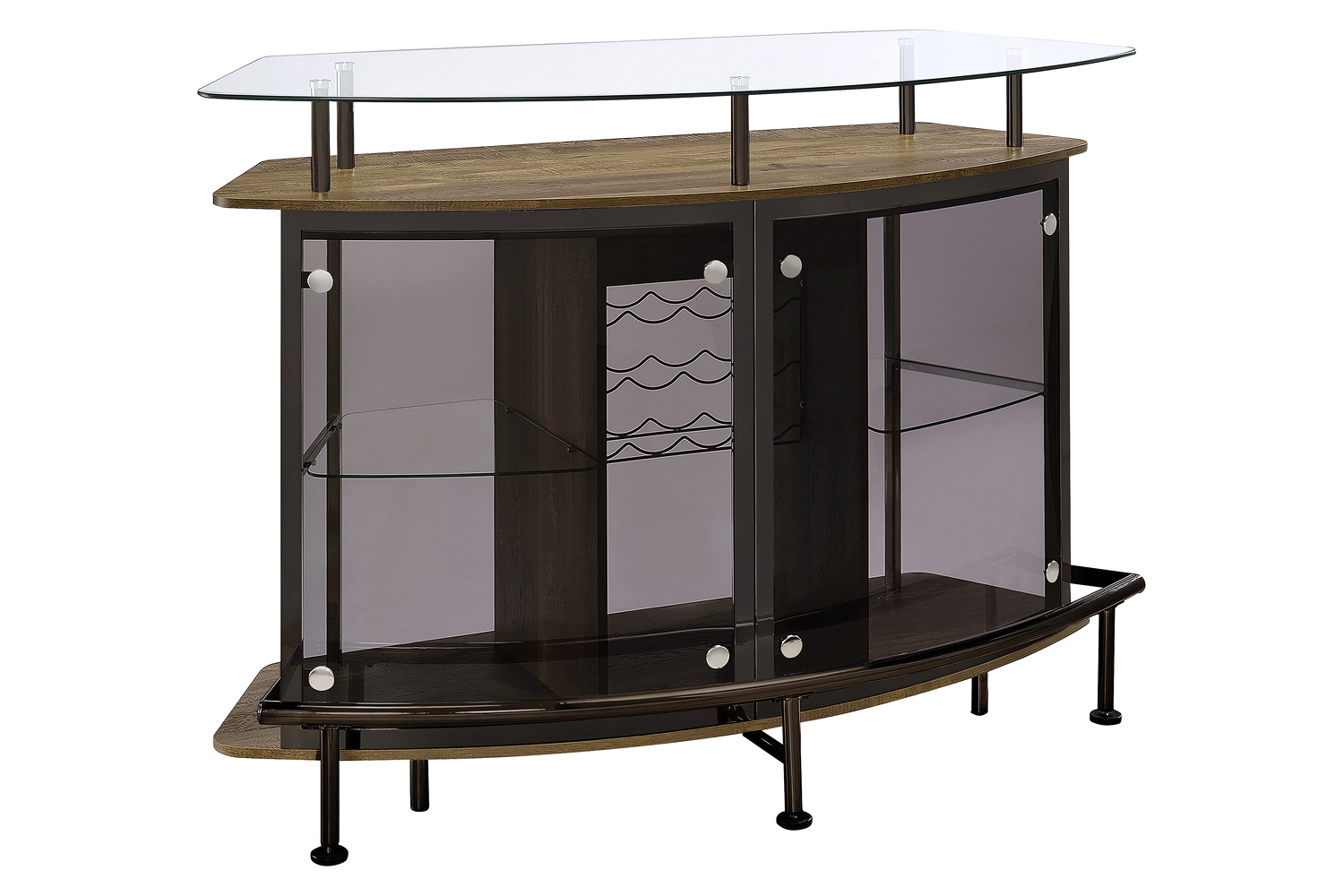 Coaster - Crescent Shaped Glass Top Bar Unit with Drawer