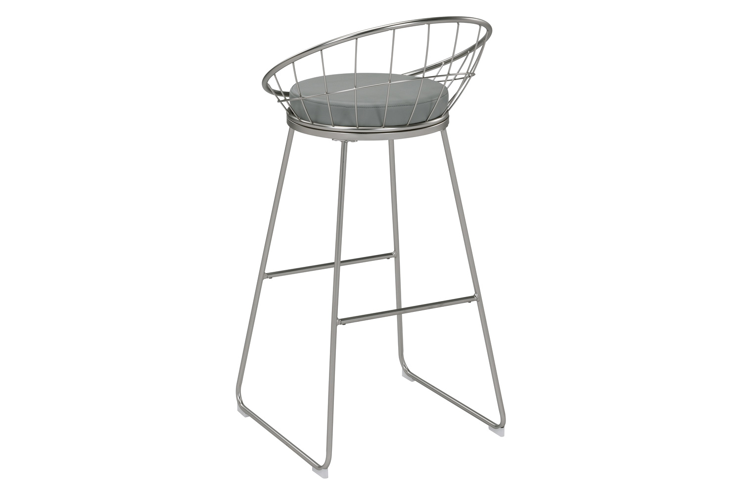 Coaster Padded Seat Bar Stools (Set Of 2) - Gray/Satin Nickel