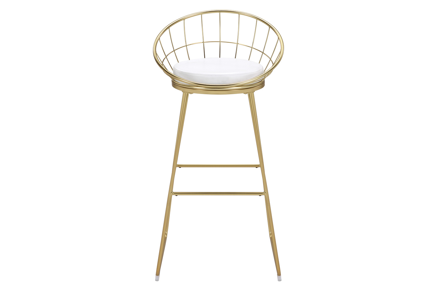 Coaster Padded Seat Bar Stools (Set Of 2) - White/Matte Brass