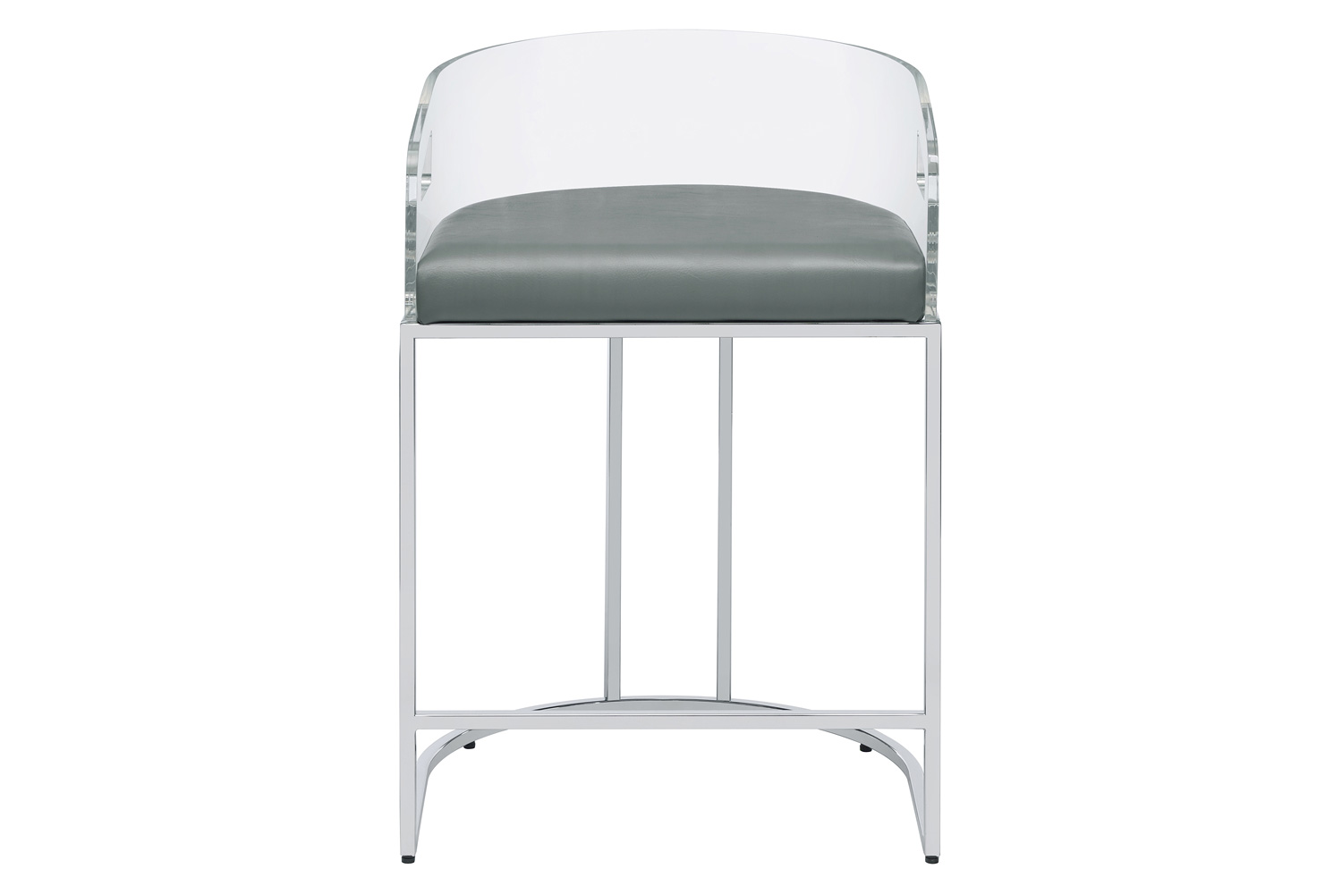 Coaster - Acrylic Back Counter Height Stools (Set Of 2) in Gray/Chrome