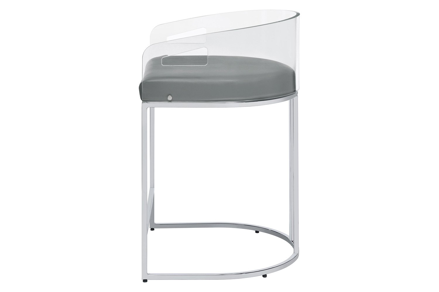 Coaster - Acrylic Back Counter Height Stools (Set Of 2) in Gray/Chrome