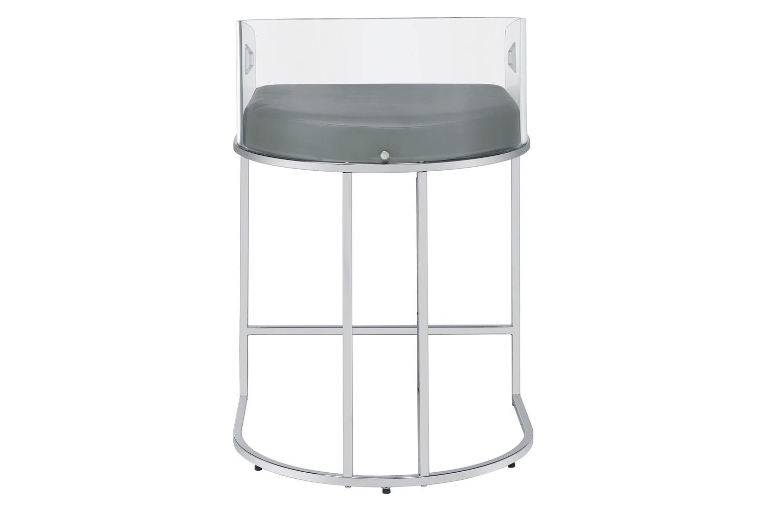 Coaster - Acrylic Back Counter Height Stools (Set Of 2) in Gray/Chrome