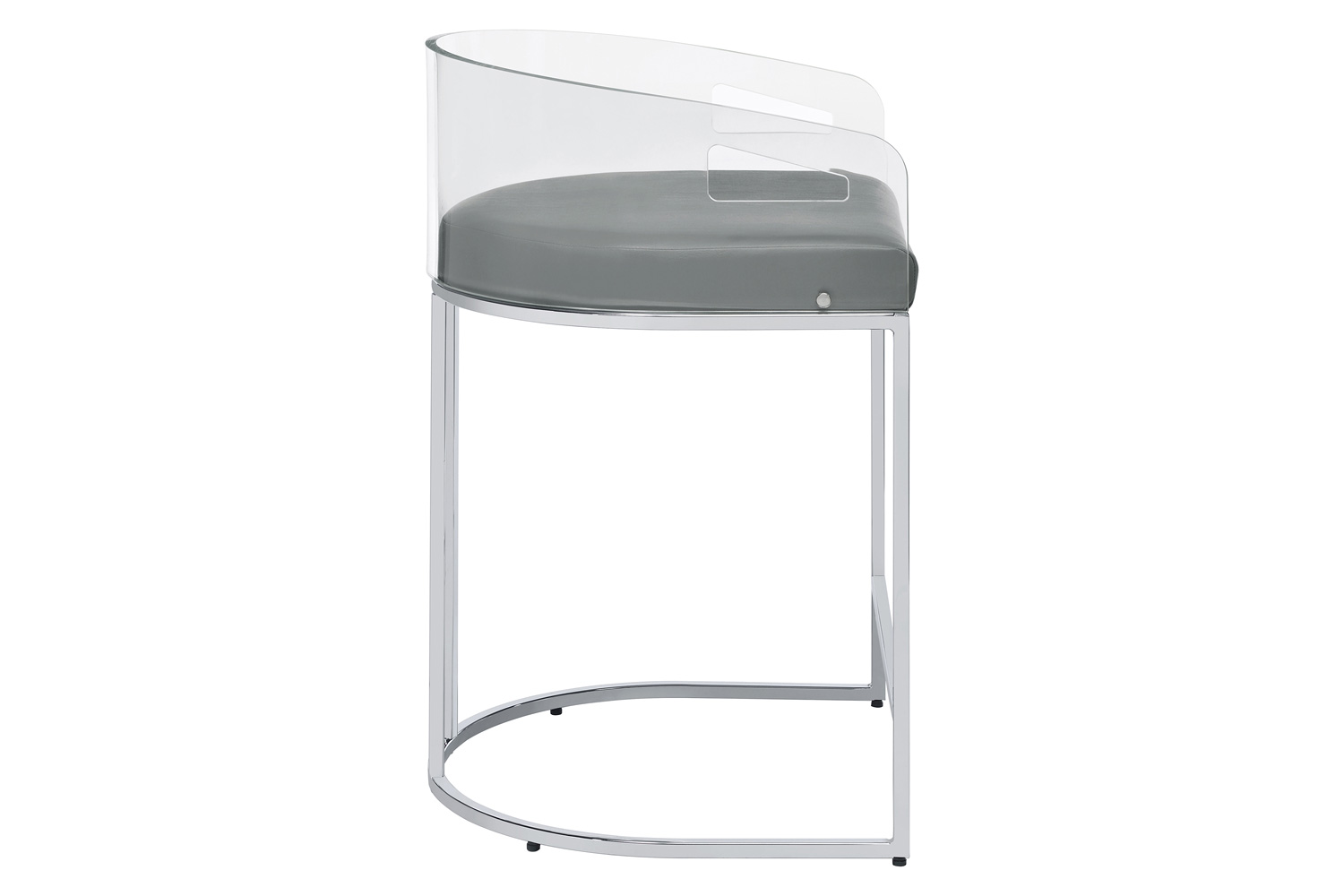 Coaster - Acrylic Back Counter Height Stools (Set Of 2) in Gray/Chrome