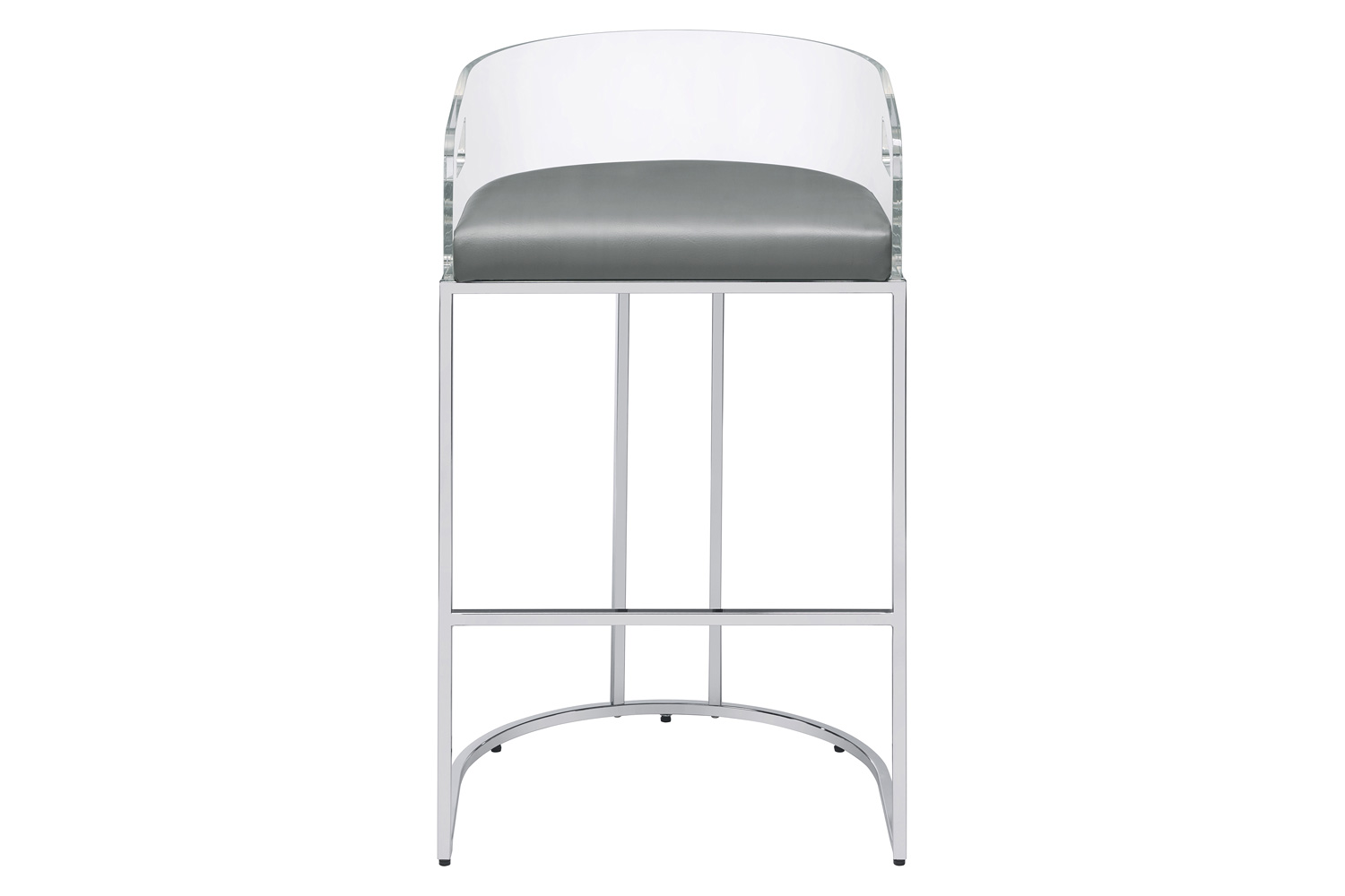 Coaster - Acrylic Back Bar Stools (Set Of 2) in Gray/Chrome