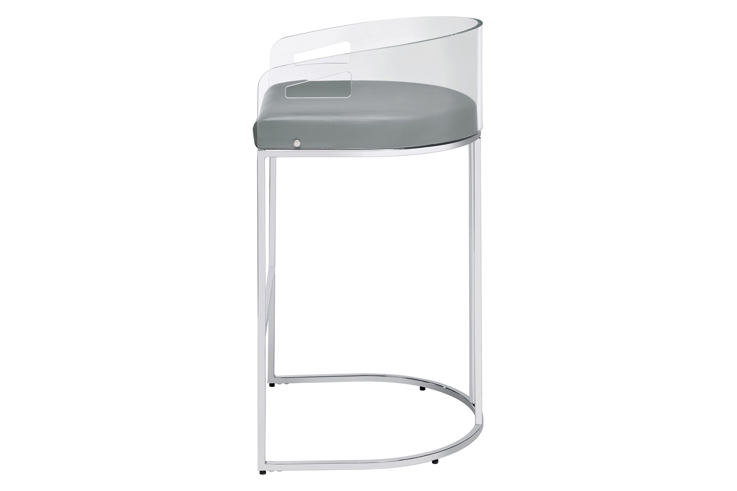 Coaster - Acrylic Back Bar Stools (Set Of 2) in Gray/Chrome