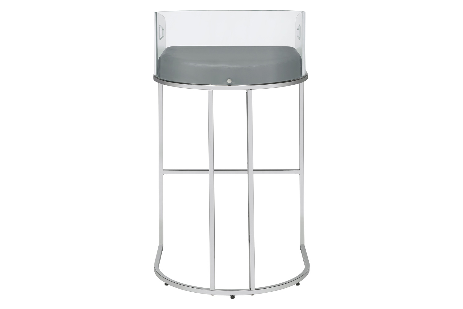 Coaster - Acrylic Back Bar Stools (Set Of 2) in Gray/Chrome