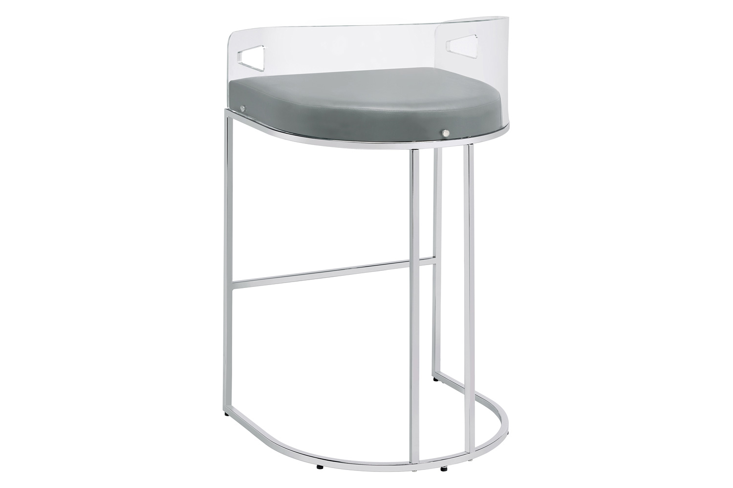 Coaster - Acrylic Back Bar Stools (Set Of 2) in Gray/Chrome