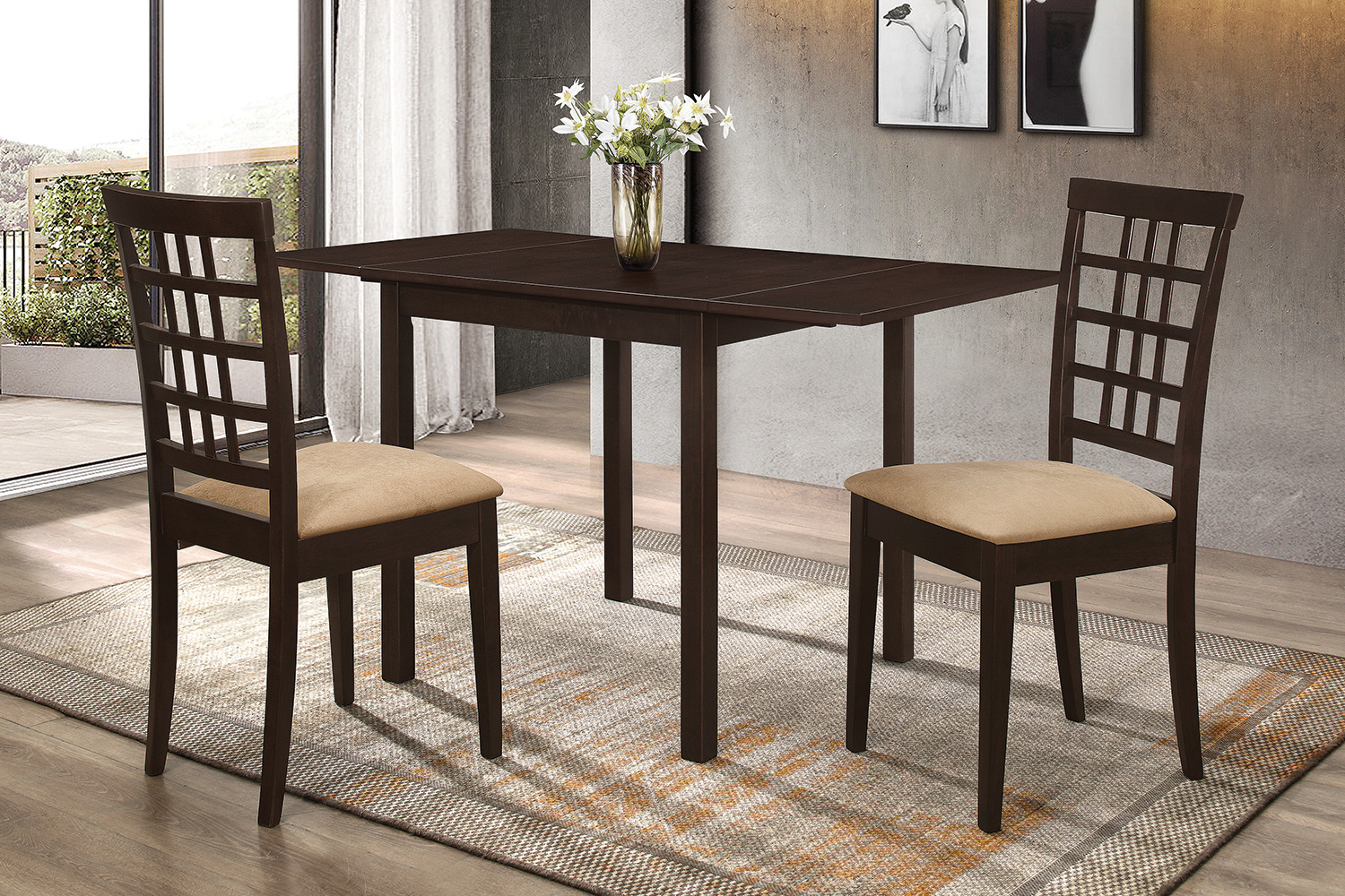 Coaster - Kelso Rectangular Dining Table With Drop Leaf in Cappuccino