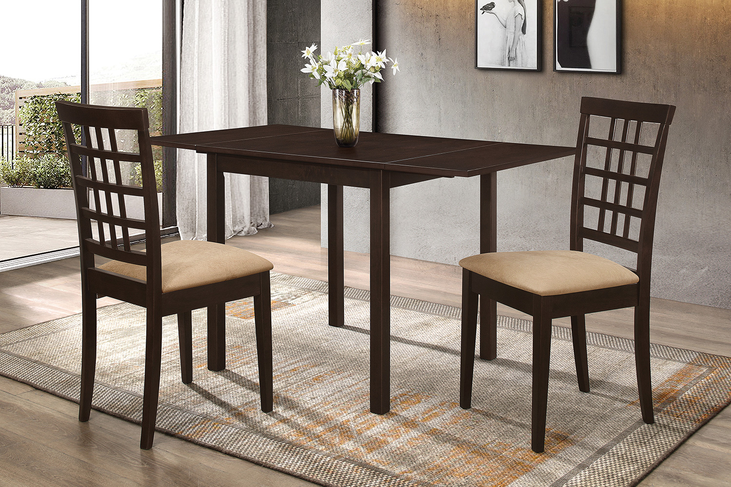 Coaster - Kelso Rectangular Dining Table With Drop Leaf in Cappuccino